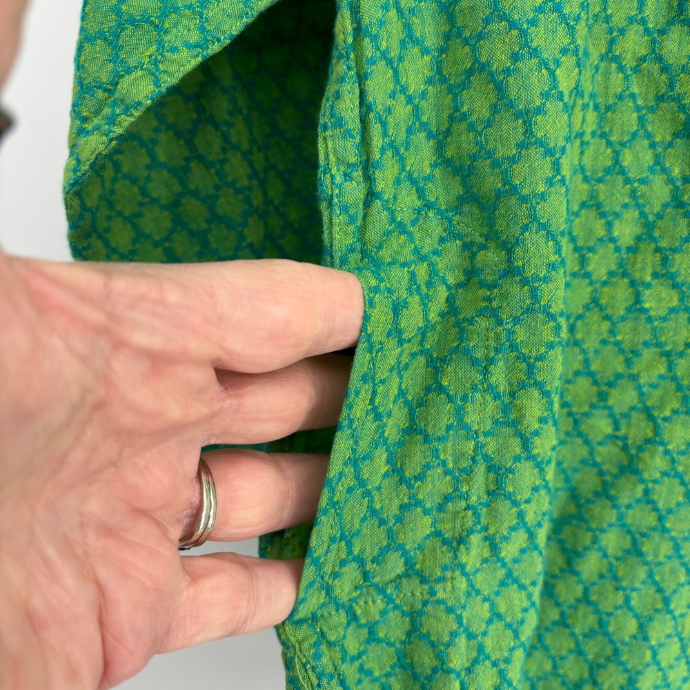 Fabindia Kurta Kids 2-3 Years Green Cotton Long Sleeve Button Ethnic Tunic Top - Picture 6 of 9